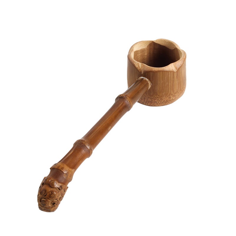 Carbonized bamboo root water spoon bamboo water ladle tea ceremony bamboo water maker bamboo crafts tea set accessories tea dispenser Bamboo 
