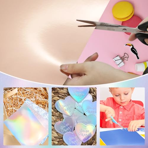 Nitelemn 30 Pack Metallic Cardstock Paper Sheets, 6" x 8" Color Foil Mirror Shimmering Paper 250gsm/92lb For Arts and Crafts, Decorative, Weddings & Birthdays Invitations, Scrapbook Supplies (Metallic) - Image 4