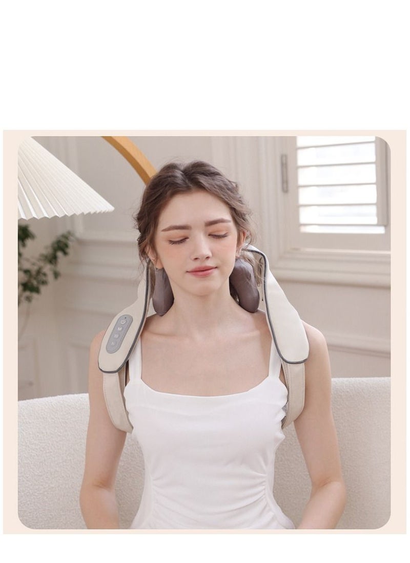 Generic - Neck And Shoulder Back Massager With Heat Electric Vibration Deep Tissue 5D Kneading Massage Pillow For Pain Relief On Waist Leg Calf Foot Arm Belly Full Body Muscles - Image 1