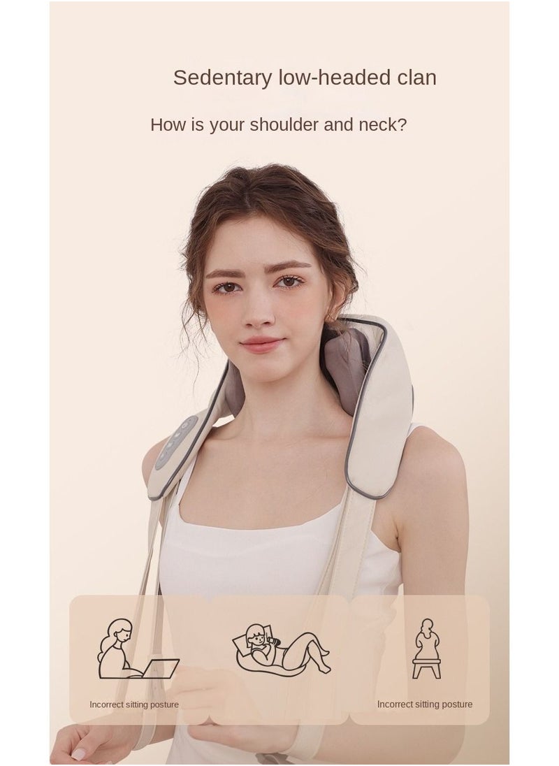 Generic - Neck And Shoulder Back Massager With Heat Electric Vibration Deep Tissue 5D Kneading Massage Pillow For Pain Relief On Waist Leg Calf Foot Arm Belly Full Body Muscles - Image 1