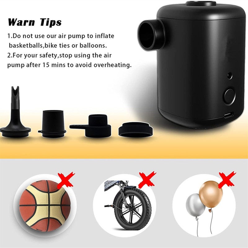 15W Electric Inflatable Pump for Home Outdoor Wireless Small Portable Inflatable Pump Air Cushion Bed Swimming Circle Vacuum Pump,3000mah 4000pa IP4 - Image 5