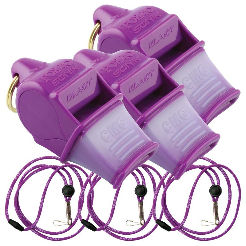 Fox 40 Sonik Blast CMG w/Breakaway Lanyard 3 Pack (Purple) - Image 5