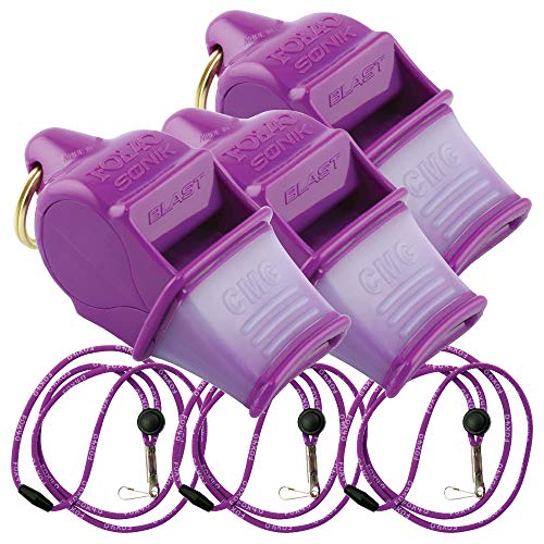 Fox 40 Sonik Blast CMG w/Breakaway Lanyard 3 Pack (Purple) - Image 1