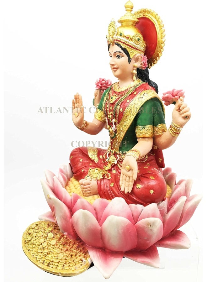 PT Pacific Trading Lakshmi Hindu Goddess on Lotus Statue Sculpture - Image 2