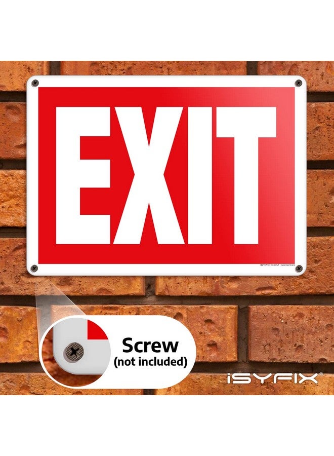 iSYFIX iSYFIX Exit Sign - 2 Pack 14X10 Inch - 40 mil Thick Polystyrene Plastic Sign, Laminated UV, Scratch & Fade Resistance, Waterproof, Indoor & Outdoor, Exit Signs for Exterior.  - Image 4
