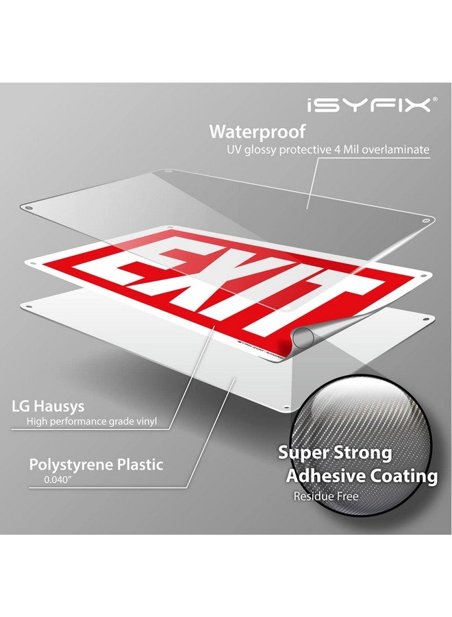 iSYFIX iSYFIX Exit Sign - 2 Pack 14X10 Inch - 40 mil Thick Polystyrene Plastic Sign, Laminated UV, Scratch & Fade Resistance, Waterproof, Indoor & Outdoor, Exit Signs for Exterior.  - Image 3