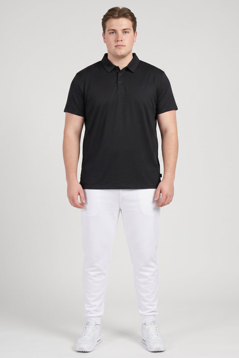 Layer 8 Men Sportswear Fit Short Sleeve Outdoor Polo Shirt, Black - Image 2