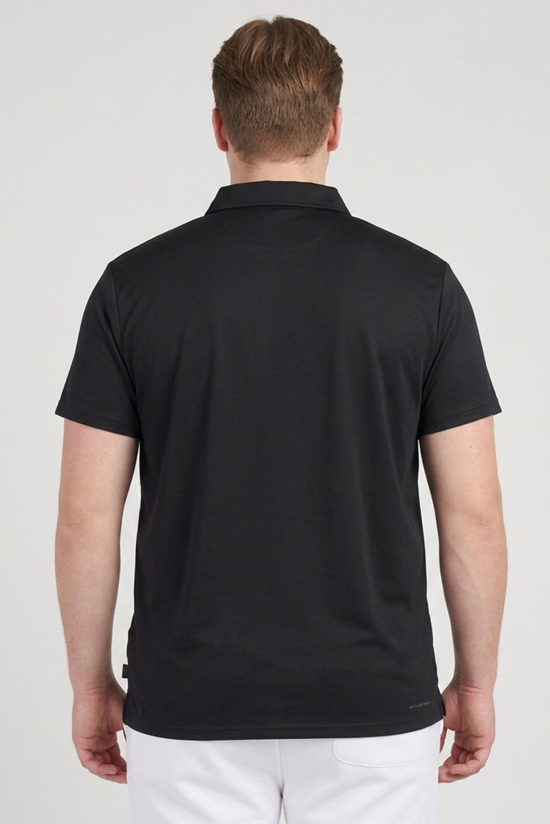 Layer 8 Men Sportswear Fit Short Sleeve Outdoor Polo Shirt, Black - Image 4