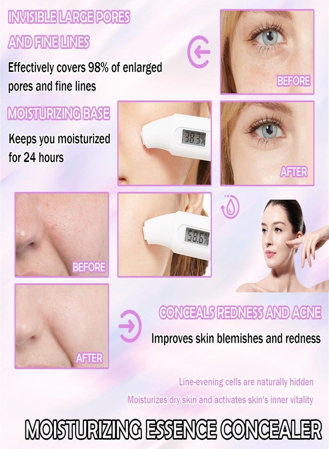 LZYLLS 2 Pcs One Step Color Corrector,Color Correcting Facial Serum,Invisible Pore Face Makeup Primer,Oil Control Isolation Cream,Moisturizing Concealer Foundation for Women - Image 3
