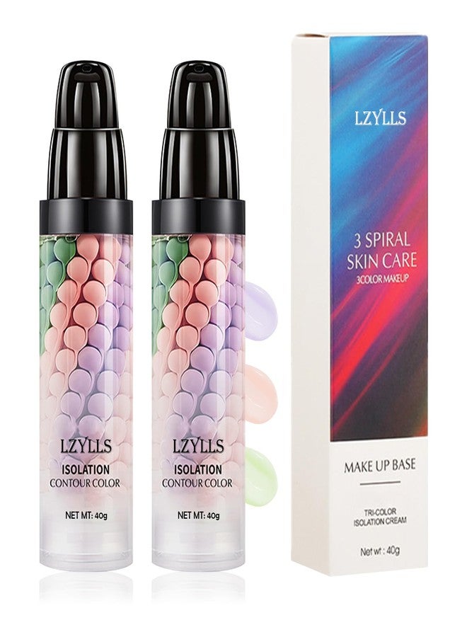 LZYLLS 2 Pcs One Step Color Corrector,Color Correcting Facial Serum,Invisible Pore Face Makeup Primer,Oil Control Isolation Cream,Moisturizing Concealer Foundation for Women - Image 1
