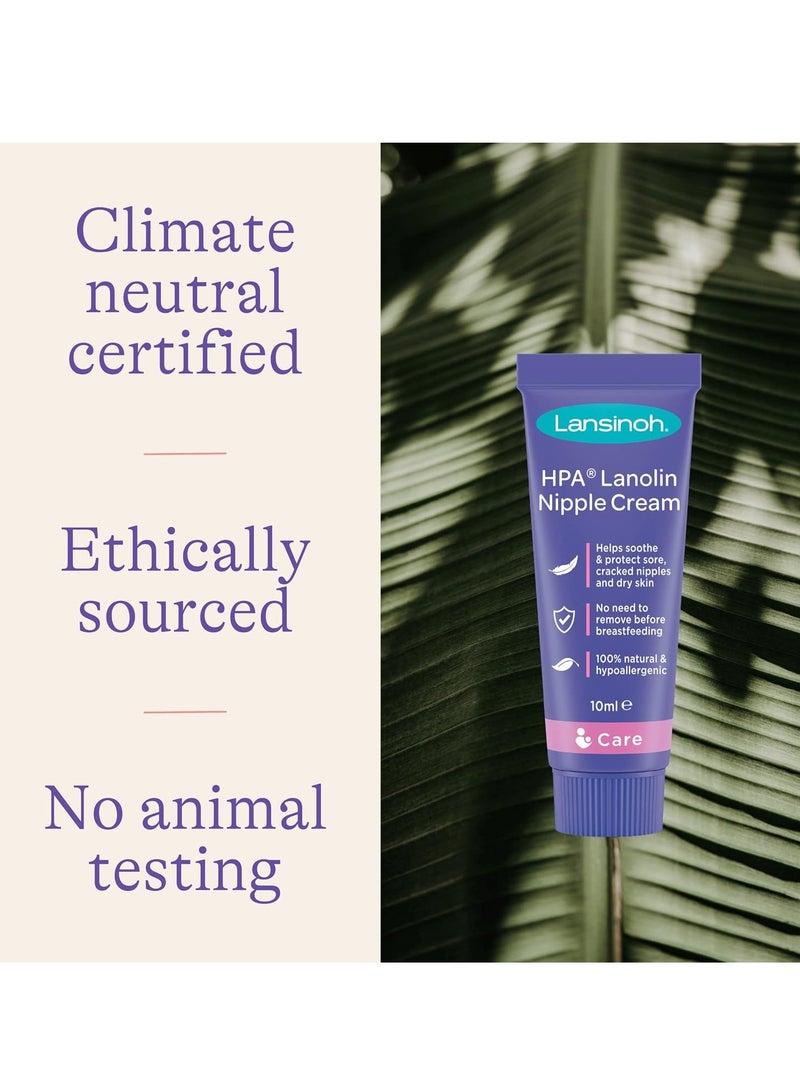 كريم لانولين للحلمات من لانسينوه إتش بي إيه لعلاج الحلمات المتشققة والجافة والملتهبة، للأمهات المرضعات، طبيعي 100%، مهدئ، عديم الطعم والرائحة، مختبر سريريًا، آمن على الطفل، أساسيات الأمومة، 10 مل - Image 4