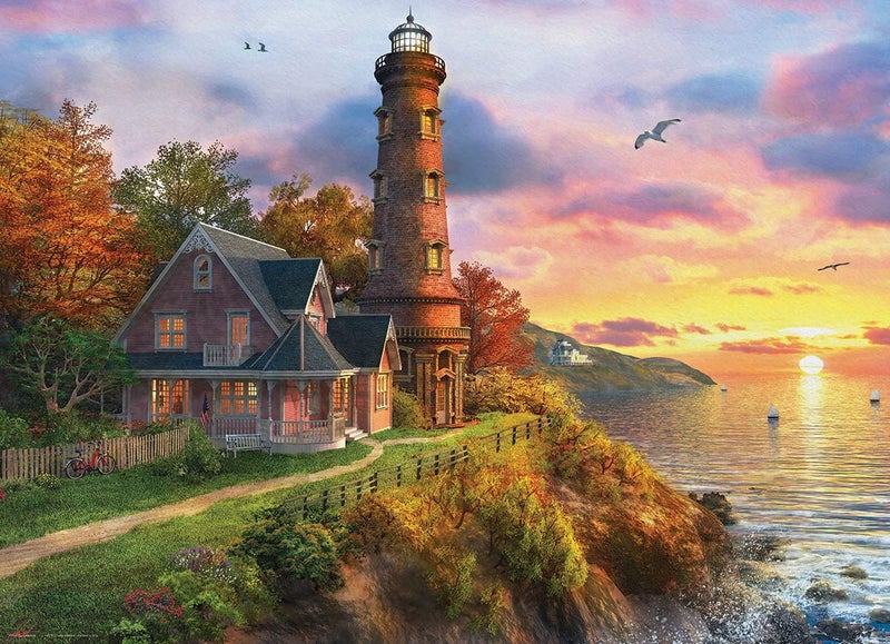 EuroGraphics The Old Lighthouse Sunset Ocean Cliff Peace Quiet Puzzle, 1000 (6000-0965) - Image 2
