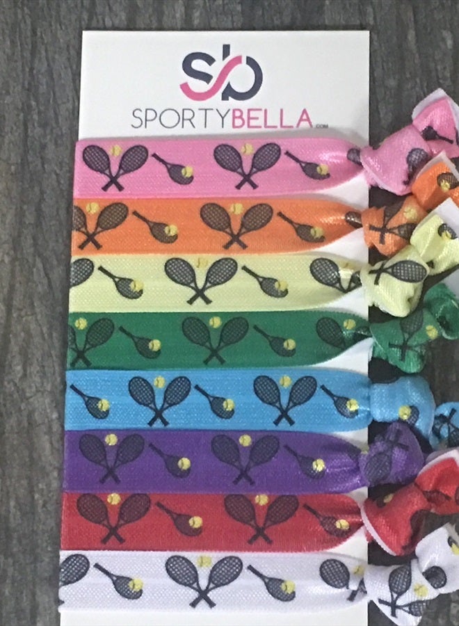 Infinity Collection Tennis Hair Hair Ties, Tennis Hair Accessories, No Crease Tennis Hair Elastics Set, for Girl Tennis Players - Image 1