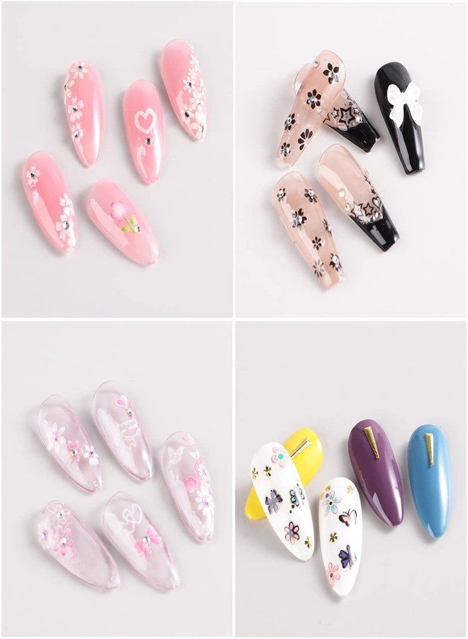 OSTTMA 30Sheets Colorful Flower Nail Art Stickers 3D Self Adhesive Nails Decals Nail Art Supplies Colorful Flower Stickers Daisy Floral Bow Tie Heart Nail Designs Manicure Tips Nail Decoration - Image 4