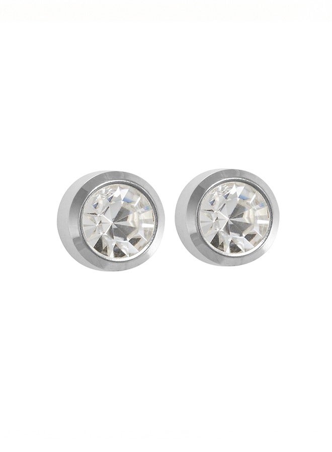 Studex 2MM April – Crystal Bezel Allergy free Stainless Steel Ear Studs - Image 1
