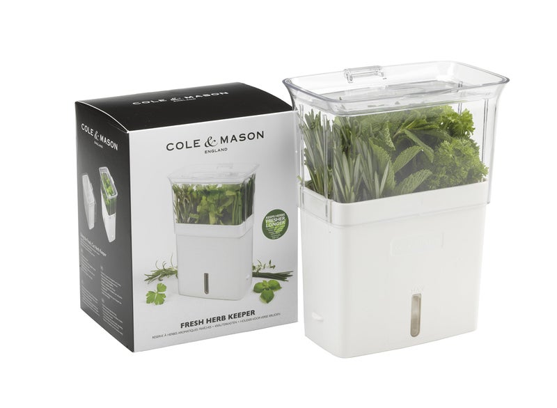 COLE & MASON Cole & Mason Fresh Herb Keeper - Acrylic Herb Storage Container for Refrigerator - Fridge Herb Storage for Herbs & Vegetables - Herb Saver Pod - Clear  - Image 2