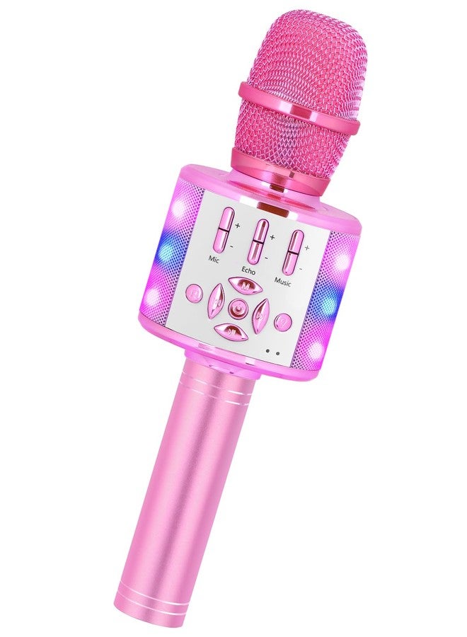 Amazmic - Easter Basket Toys for Girls, Karaoke Microphone for Kids, Microphone for Kids with Lights, Birthday Gift for Girls, Kids Toy for 3 4 5 6 7 8+ (Pink - Image 1