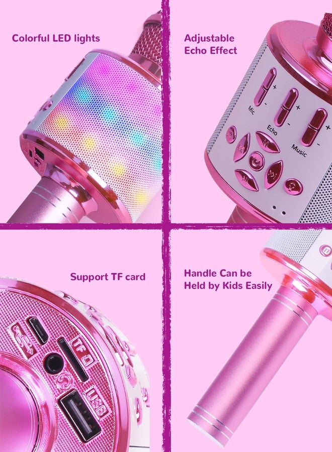 Amazmic - Easter Basket Toys for Girls, Karaoke Microphone for Kids, Microphone for Kids with Lights, Birthday Gift for Girls, Kids Toy for 3 4 5 6 7 8+ (Pink - Image 4