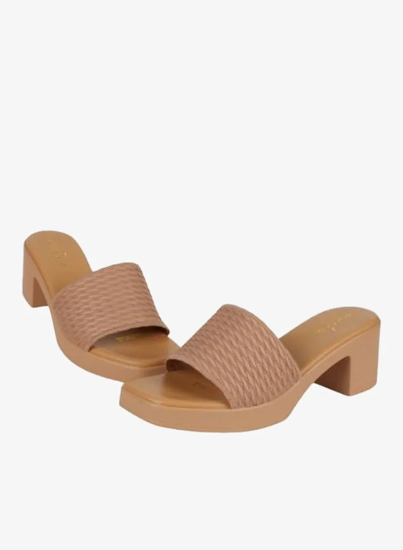 Michelle Morgan Beige 092-2993 Michelle Morgan Ladies Block Heel Sandals 414RJ607 Beige for Women | Best Price UAE