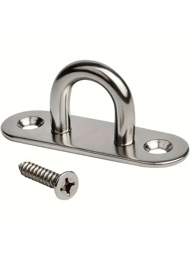 5 M5 Screw In Eye Plates With Rings Stainless Steel Heavy Duty For Wall Mounting - Image 4