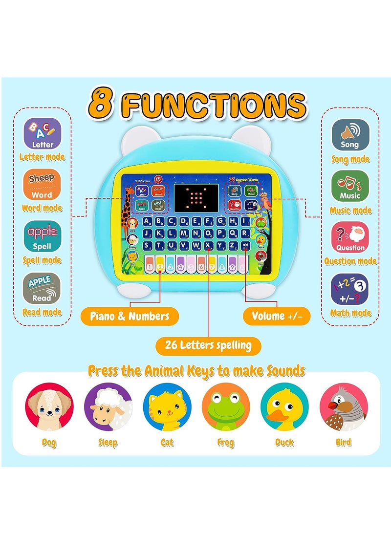 Kids Laptop Computer Toy, Kids Learning Computer English Learner Study Laptop for Early Educational, Fun Learning Machine, Learn Letter, Words, Games, Mathematics, Music, Logic, Memory Tool (Blue) - Image 2