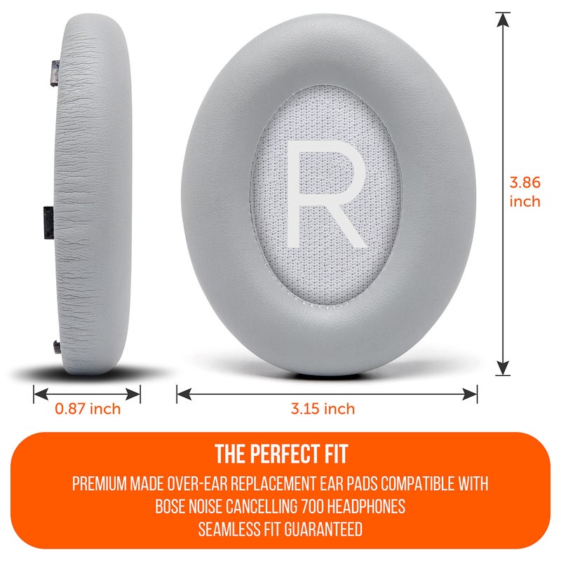 WC Wicked Cushions Upgraded Replacement Ear Pads for Bose 700 Noise Cancelling Headphones (NC700) - Softer PU Leather, Luxurious Memory Foam, Added Thickness, Extra Durable Ear Cushions | (Silver) - Image 5