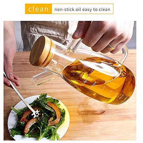 Ezalla Borosilicate Glass Oil Dispenser and Stoppers Bottle with Handle Capacity900 ml Transparent Pack of 1 - Image 5