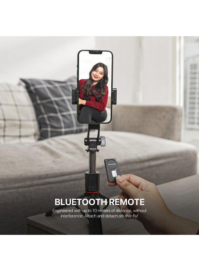 FANTECH Selfie stick tripod, retractable, 360 rotation, wireless remote control, detachable phone holder, lightweight and portable, compatible with iPhone, Samsung, Android, perfect for travel and video blogging - Image 3