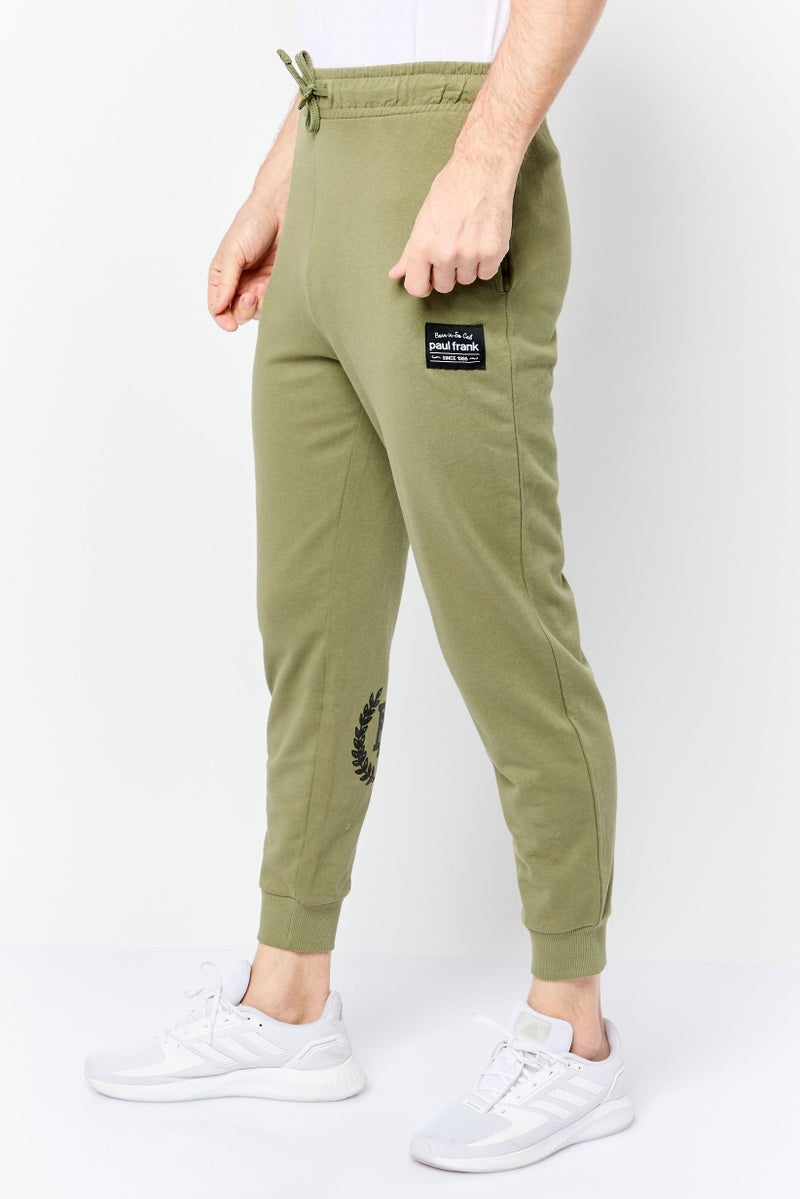 Paul Frank Men Regular Fit Brand Logo Sweatpant Pants, Olive - Image 2