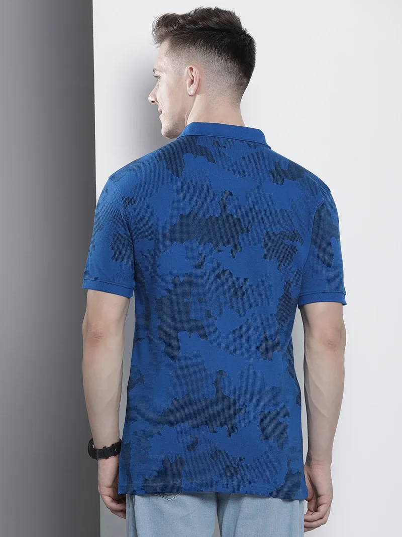The Indian Garage Co Men Slim Fit Abstract Printed Polo Collar Tshirt