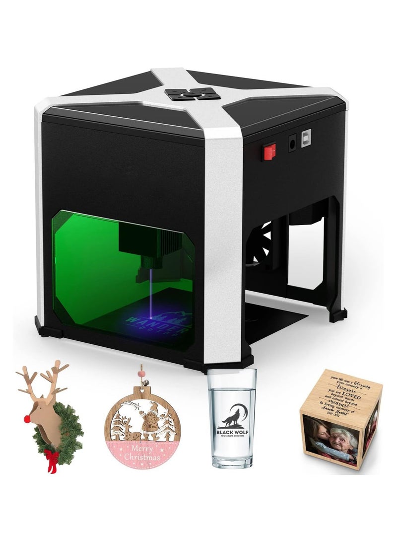 Laser Engraver, K6 Laser Engraving Machine with 0.05mm Accuracy, Wireless BT App Control, Offline Engraving, 3W Laser Engraver for Wood Leather Glass, DIY Art, Logo Design  - Image 1