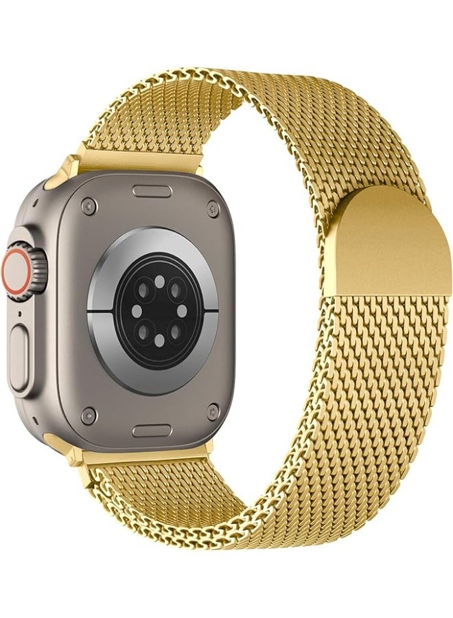 نيو متوافق مع سوار ساعة Apple Watch مقاس 49 مم للنساء والرجال، سوار معصم معدني مغناطيسي من الفولاذ المقاوم للصدأ متوافق مع سلسلة iWatch Ultra - Image 1