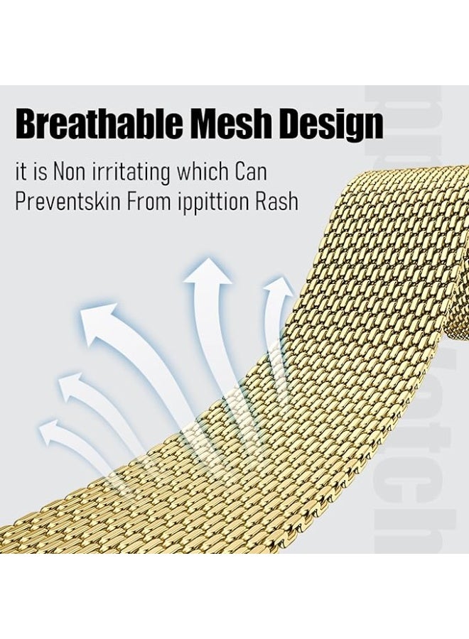 نيو متوافق مع سوار ساعة Apple Watch مقاس 49 مم للنساء والرجال، سوار معصم معدني مغناطيسي من الفولاذ المقاوم للصدأ متوافق مع سلسلة iWatch Ultra - Image 4