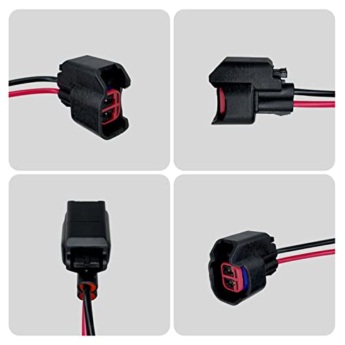 Yonput 2 PCS EV6 EV14 Injector Connector with Wire, Standard Motor Products Fuel Injector Connector, Compatible with most vehicles (Black) - Image 5