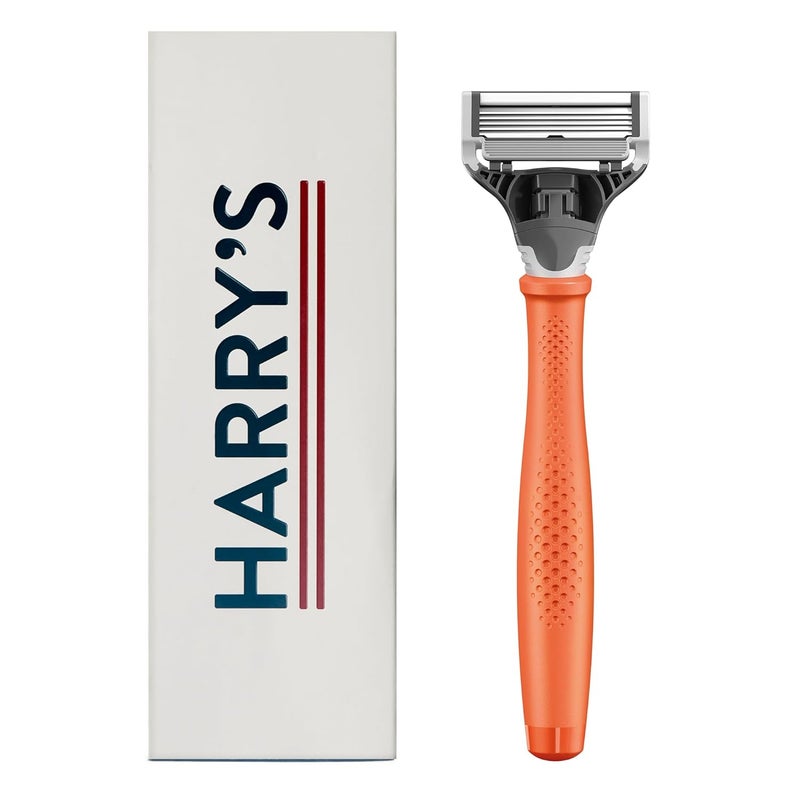 Harrys Razor for Men  Razor Handle and Razor Blade Cartridge  Shaving Gift Set for Him  Orange