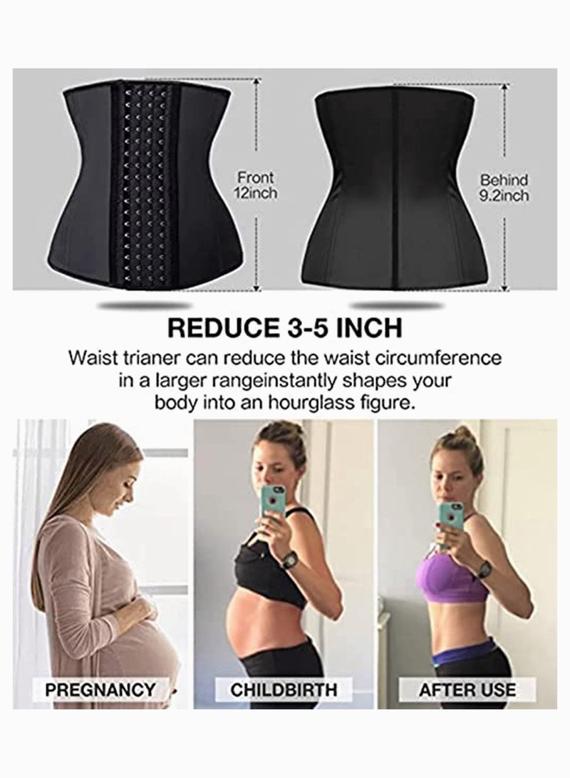 SOLARAE Waist Trainer for Women Latex Underbust Corsets Cincher Hourglass Body Shaper 4 Hooks - Image 4