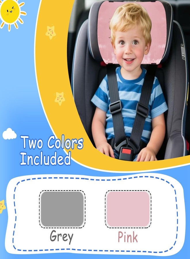 Josuyofo 2 Pack Satin Car Seat Headrest Cover for Babies, Soft Silk Feeling Hair Protector for Infant Car Seats & Strollers,Reduce Frizz & Bald Spots (Gray & Pink) - Image 4