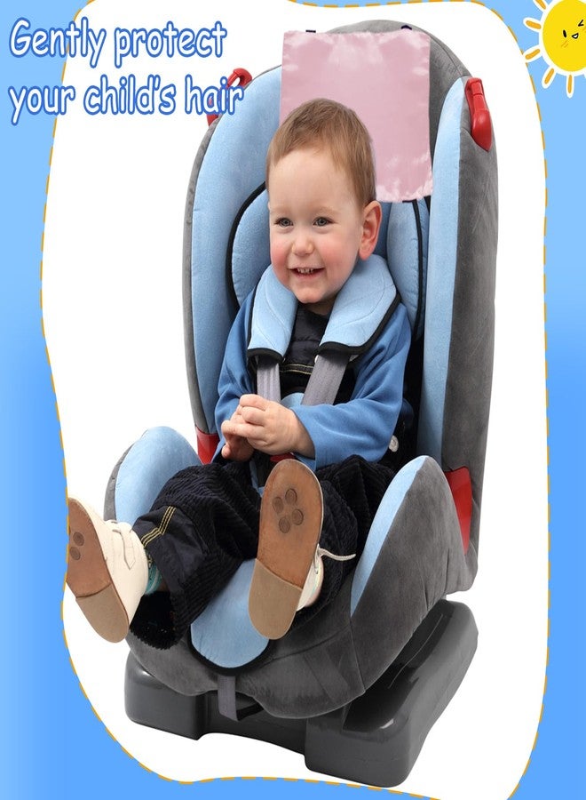 Josuyofo 2 Pack Satin Car Seat Headrest Cover for Babies, Soft Silk Feeling Hair Protector for Infant Car Seats & Strollers,Reduce Frizz & Bald Spots (Gray & Pink) - Image 5