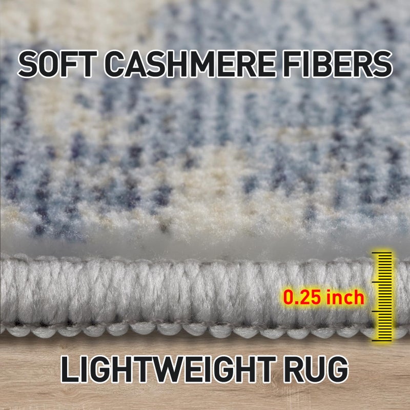 Gent drizz 8x10 Area Rugs Washable Rug: Large Modern Abstract Living Room Rug Soft Anti-Skid Thin Carpet Indoor Floor Non-Shedding Carpets for Bedroom Dining Room Farmhouse Nursery Home Office Blue Gold - Image 4