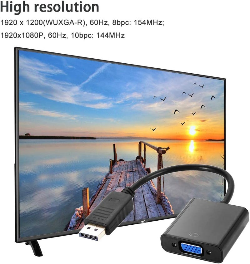 Ankey Display Port to VGA Adapter,8 Pack Gold-Plated DisplayPort DP to VGA Converter (Male to Female) for Computer, Desktop, Laptop, PC, Monitor, Projector, HDTV - Image 2