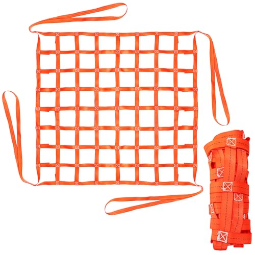 Bekith Safety Lifting Net Straps, 3.28'x3.28' Cargo Lifting Net, Flat Nylon Sling Hoisting Net for Construction Moving Hoisting Loading Unloading, 661lbs Load Capacity - Image 1