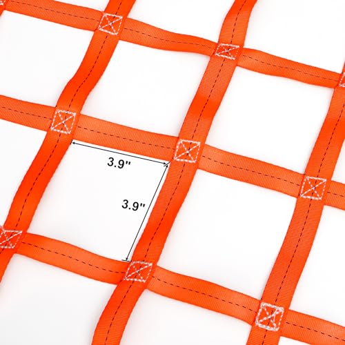 Bekith Safety Lifting Net Straps, 3.28'x3.28' Cargo Lifting Net, Flat Nylon Sling Hoisting Net for Construction Moving Hoisting Loading Unloading, 661lbs Load Capacity - Image 3