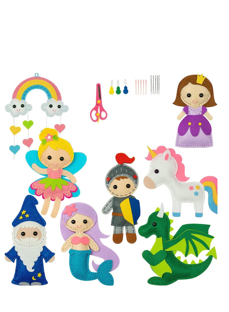 Sewing Kit for Kids, Fun and Educational Fairytale Craft Set for Boys and Girls Age 7-12 Sew Your Own Felt Animals Craft Kit for Beginners 165 Piece Set - Image 1
