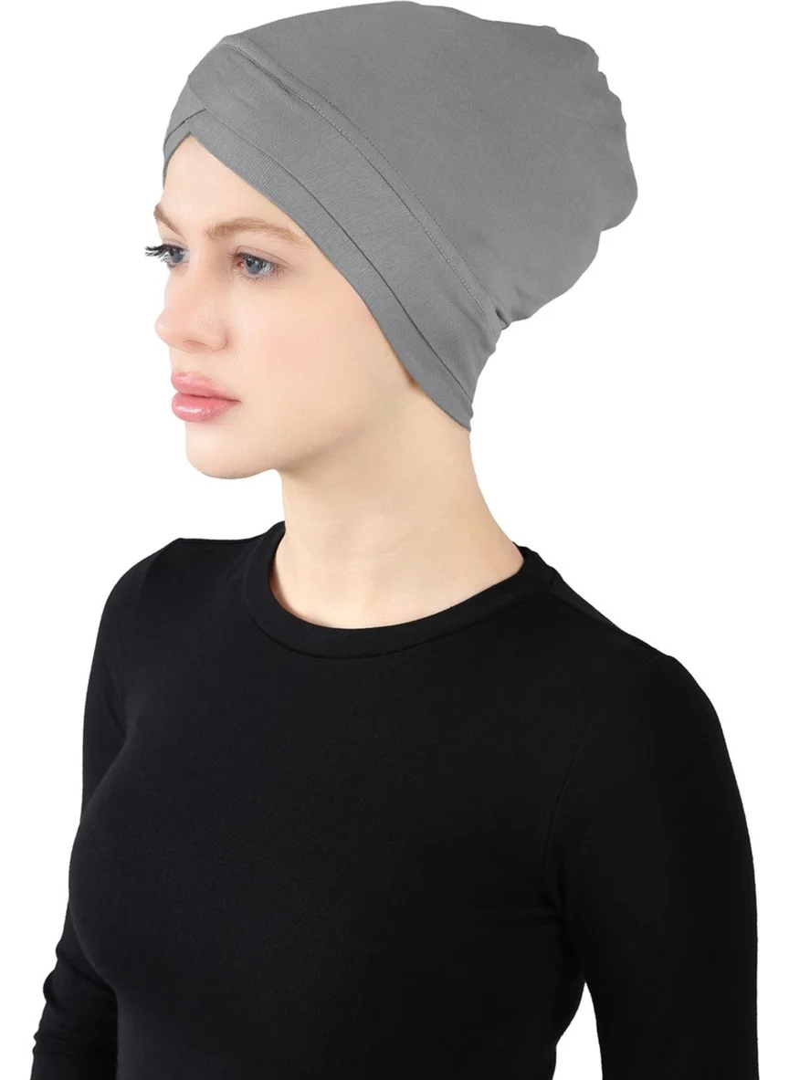 Ecardin Cross Fitted Bonnet - St 060 Dark Grey