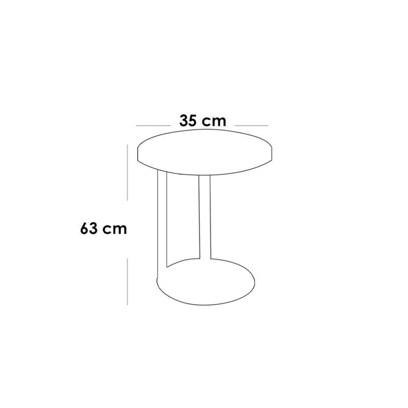 بيتك طاولة جانبية خشب طبيعي وخشب قشرة الجوز بني - 35×35×63 سم - Image 2