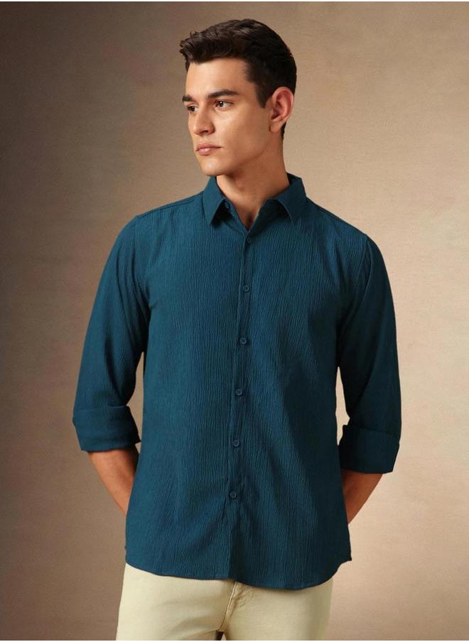 Dennis Lingo Textured Button Down Casual Shirt by Styli  - Image 2