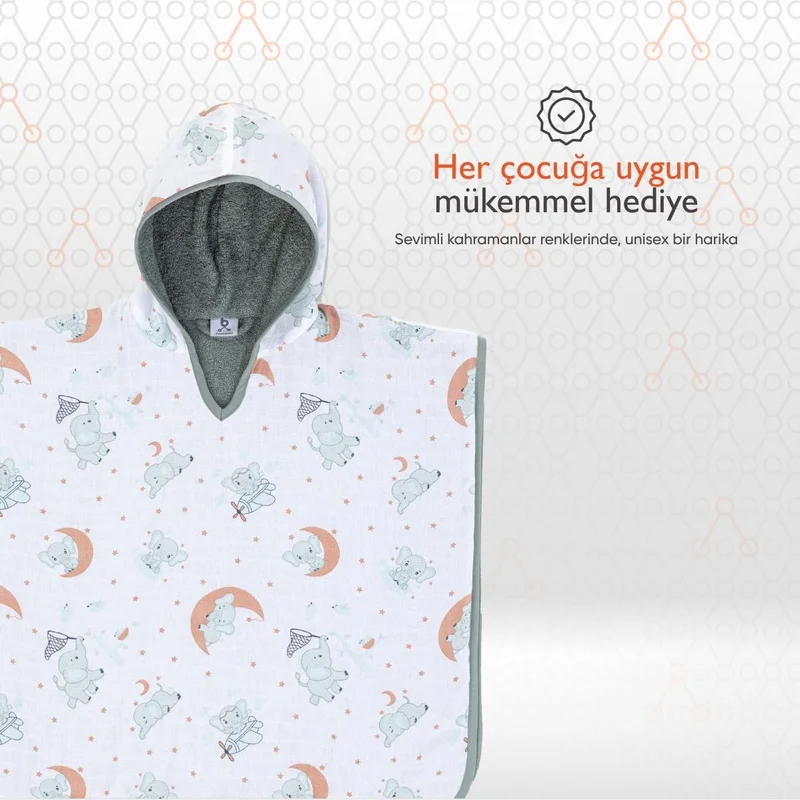 Gezenbebe Hero Patterned Muslin & Towel Baby Poncho Koala