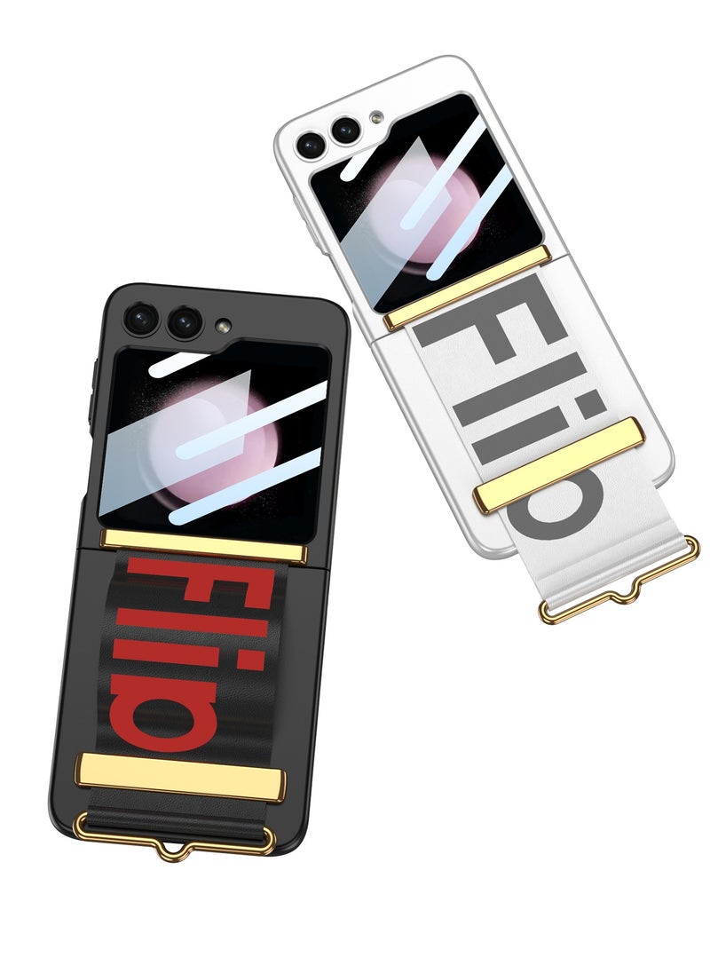 GKK Gkk Compatible With Samsung Galaxy Z Flip 5 Ulta thin with Strap (White)  - Image 2