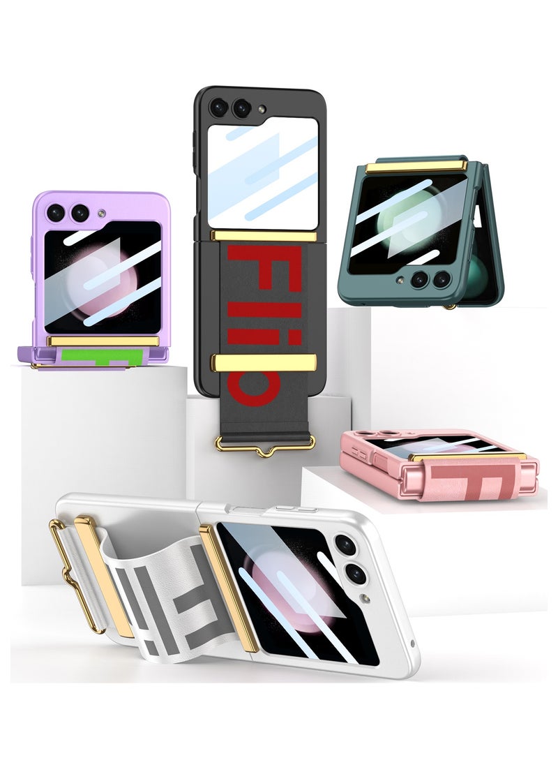 GKK Gkk Compatible With Samsung Galaxy Z Flip 5 Ulta thin with Strap (White)  - Image 3