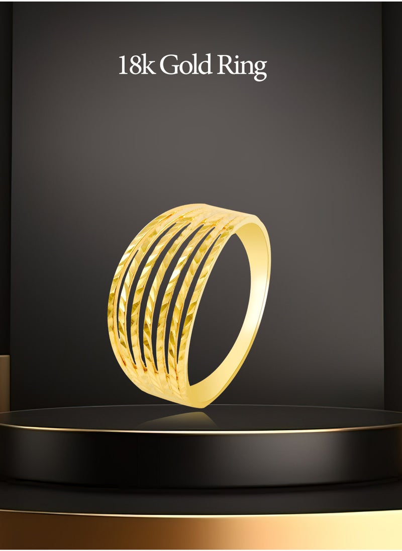 BAFLEH JEWELLERY - Radiant 18kt Gold Ring: A Stunning Fusion of Luxury and Sophistication - Image 1